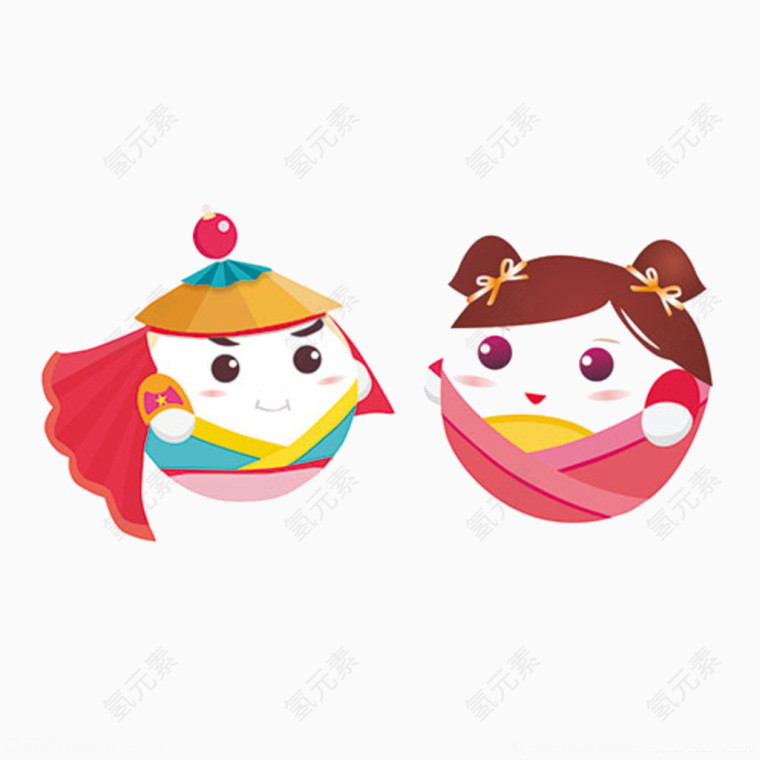 可爱的卡通汤圆