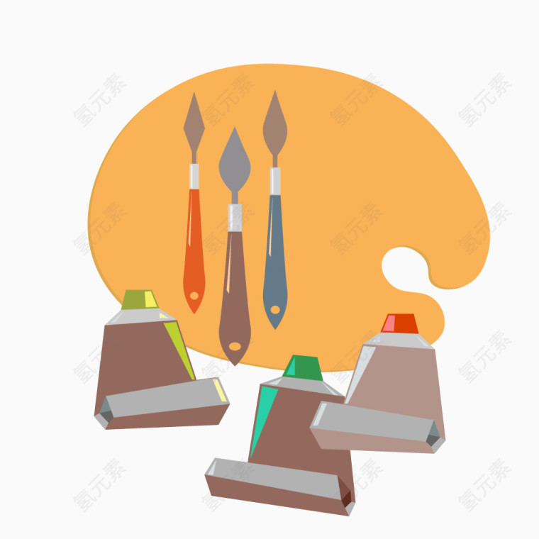 美术画板颜料画笔