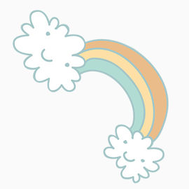 彩虹白云卡通素材