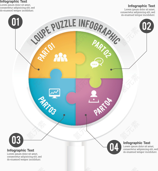 矢量几何循环图表