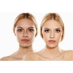 美容化妆对比的美女