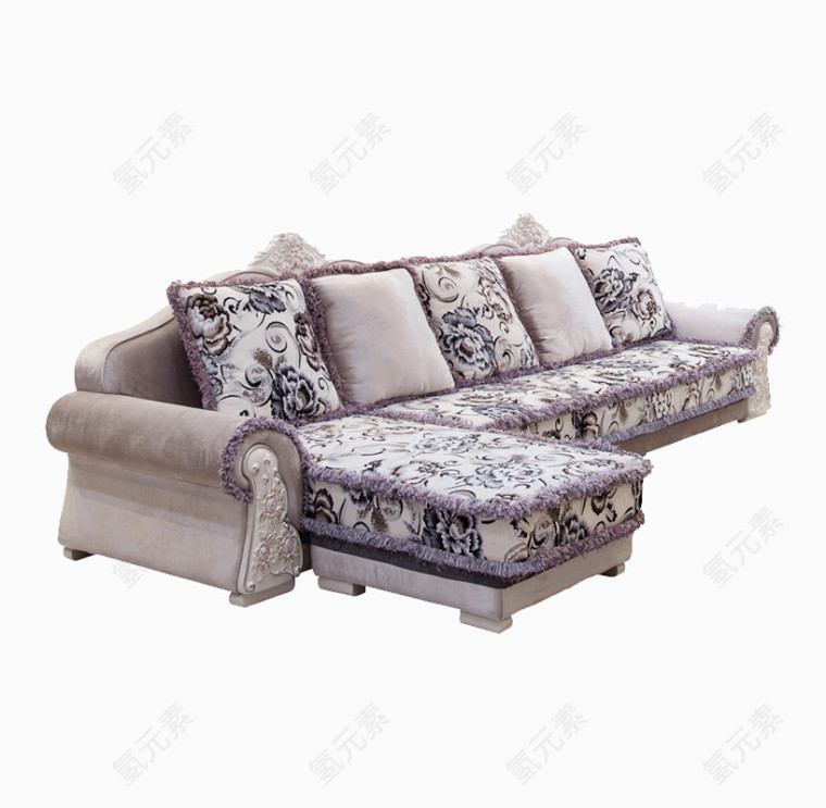 转角别墅样板房客厅沙发