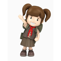 背书包挥手再见的女孩儿