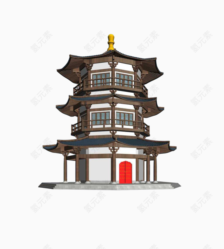 有质感的古代建筑模型