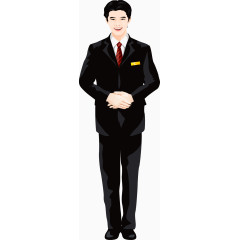 矢量手绘商务男子