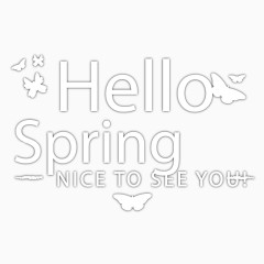 你好春季艺术字矢量图