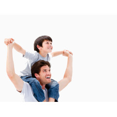 幸福的父亲和孩子