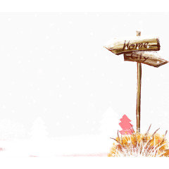雪地里的指示牌