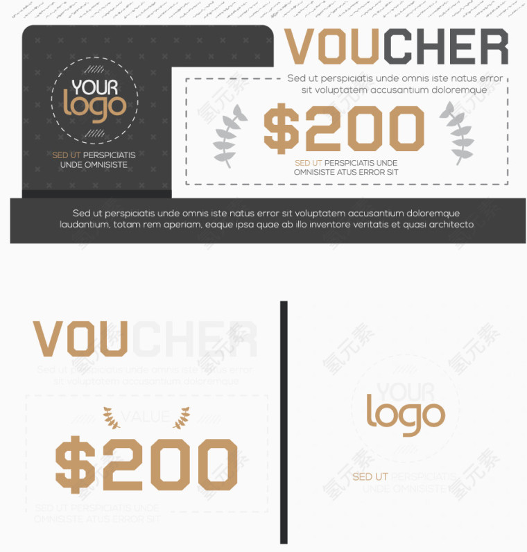 黑色质感礼品券