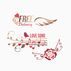 三种高端礼品红色花型装饰条