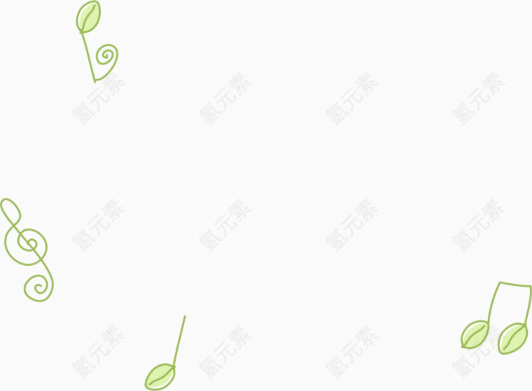 绿色音符漂浮