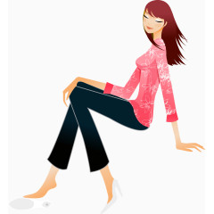 居家生活矢量美女素材