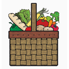 篮子粒的蔬菜水果