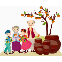 矢量少数民族一家人