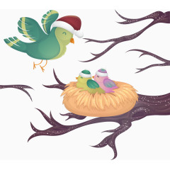 冬季小鸟喂养子女