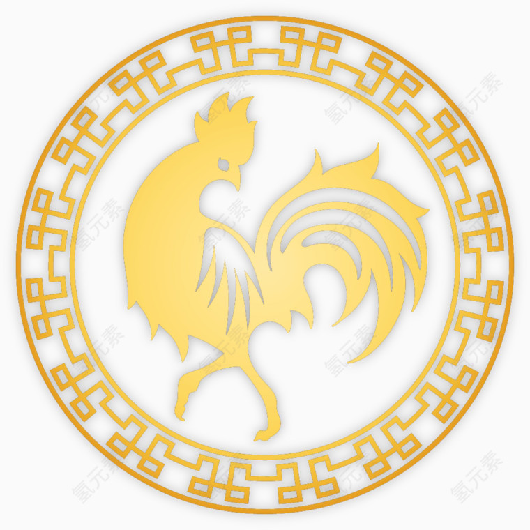 金色鸡图案