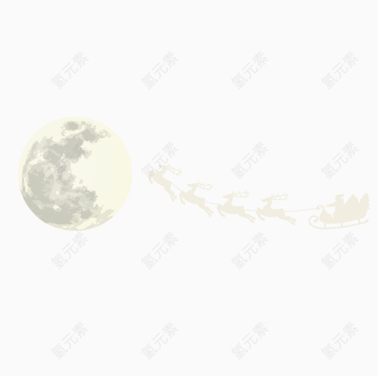 月亮驯鹿和圣诞老爷爷