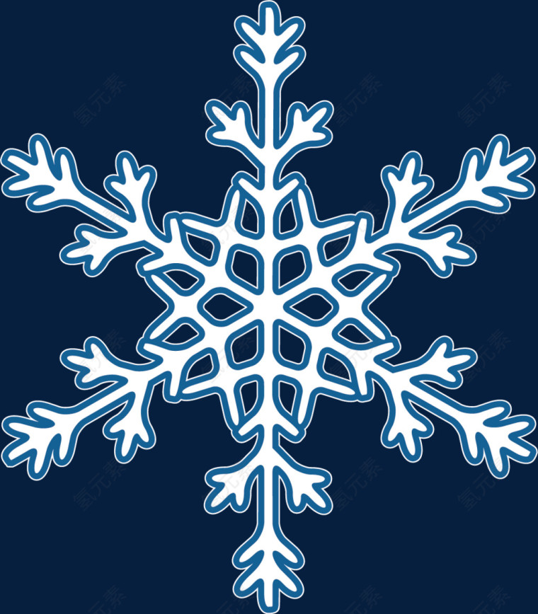 蓝色雪花入冬素材