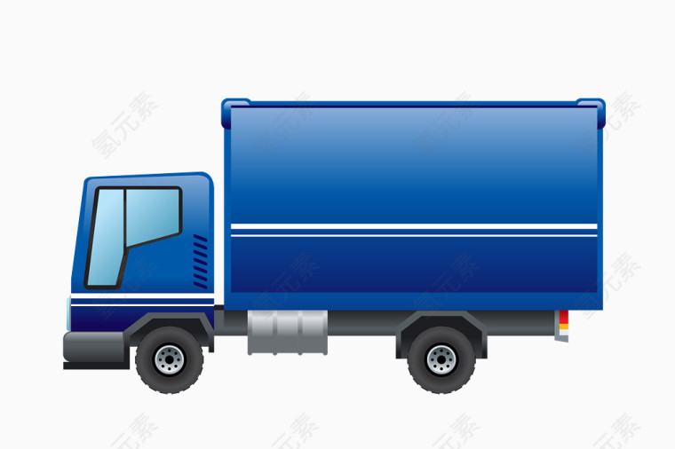 矢量蓝色快递拉货车