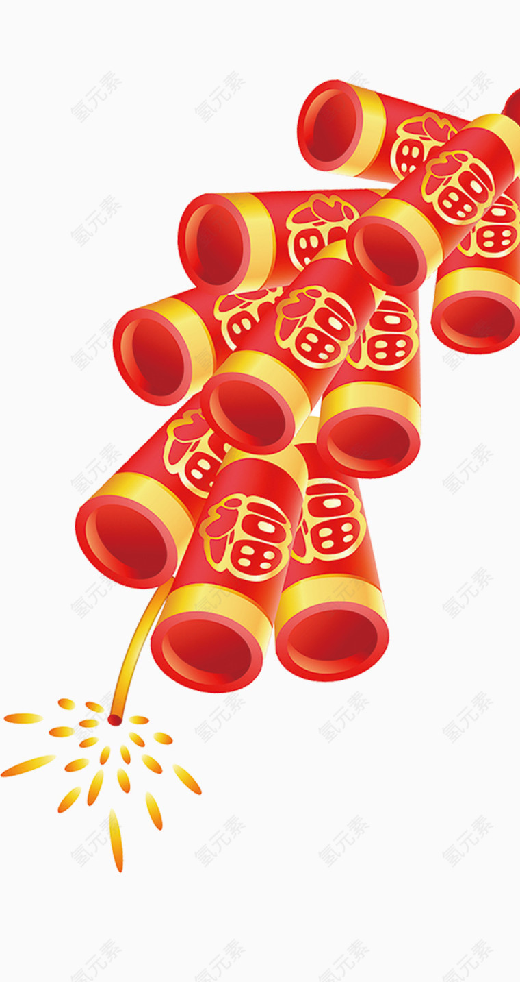 中国红福气爆竹