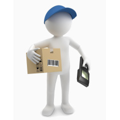 送快递的火柴人矢量