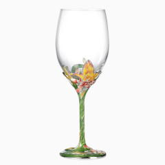 透明花纹酒杯
