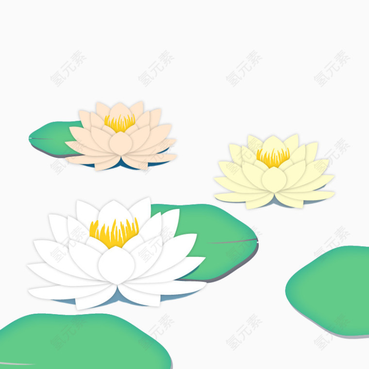 立夏节气荷花素材矢量