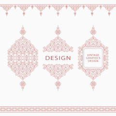 矢量复古典雅边角装饰纹样