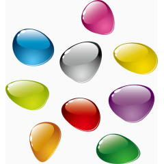 矢量五彩石头素材