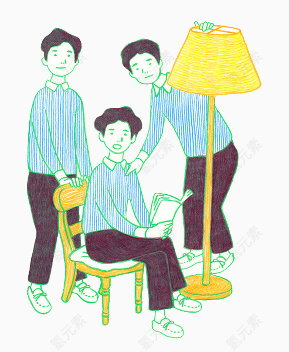夜晚阅读的人