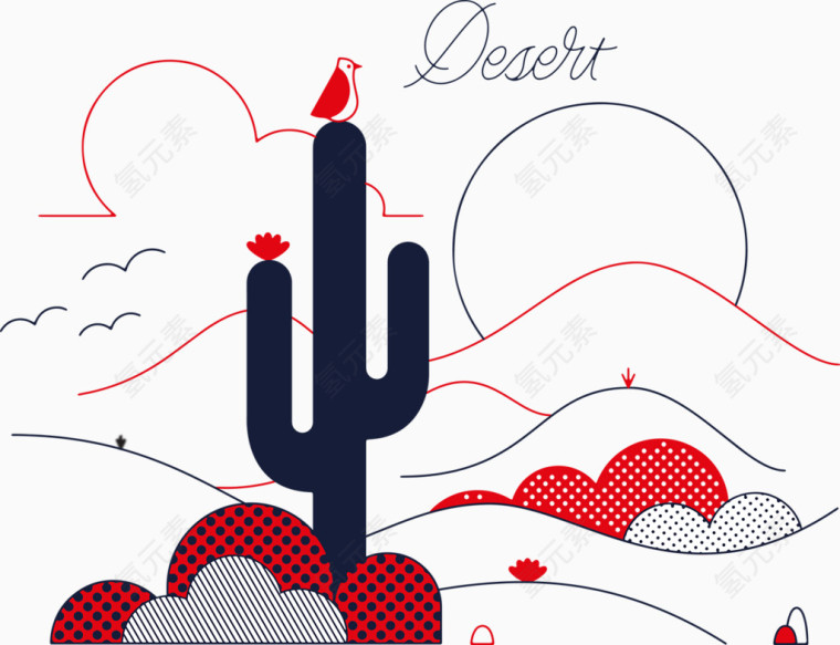 可爱儿童画风景矢量图