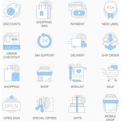 简约线性图标设计矢量素材