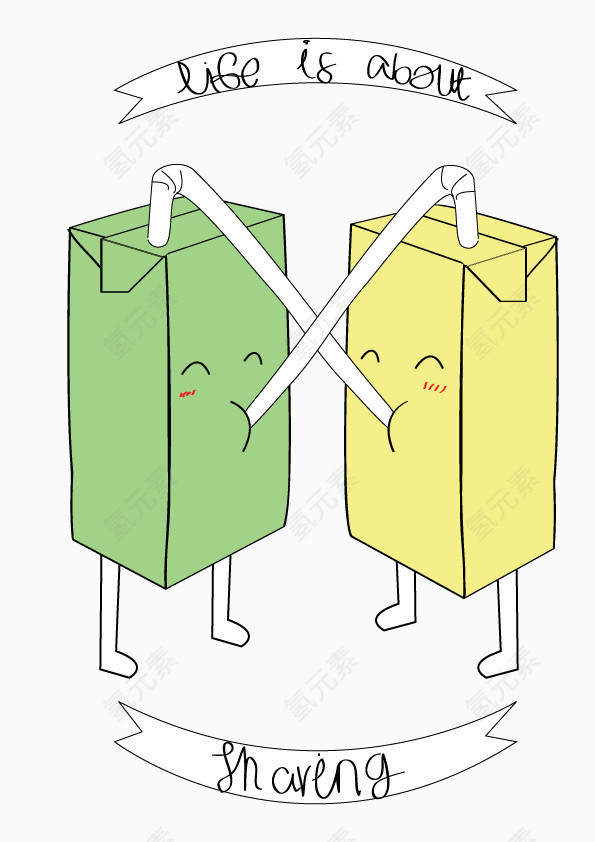 可爱卡通饮料瓶