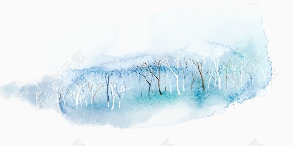 冬日手绘雪景