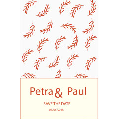 矢量红色狗尾草请帖