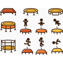 杂耍蹦床矢量图