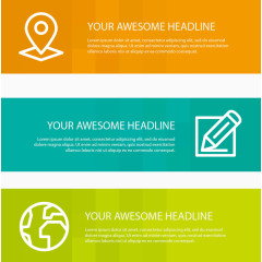 矢量手绘彩色标签扁平图标