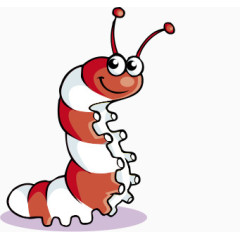 卡通毛毛虫红白