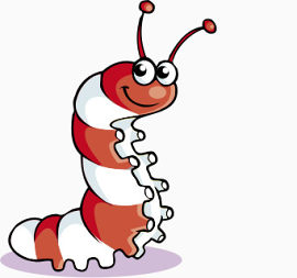 卡通毛毛虫红白