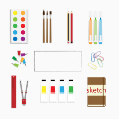 绘画工具矢量素材