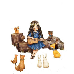 弹吉他的幸运女孩