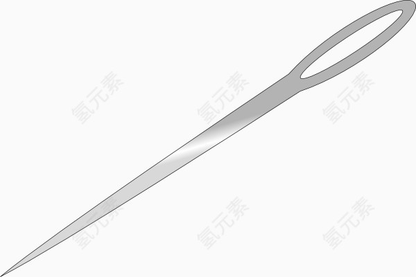 手绘灰白相间的短缝衣针素材