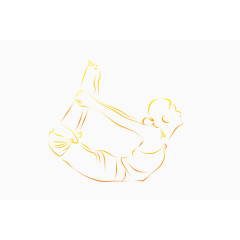 瑜伽动作金色线条