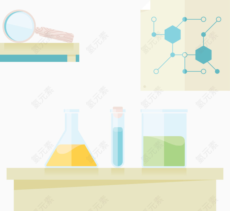 矢量科学烧杯插图