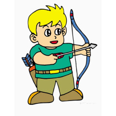 练习射击的小男孩