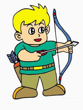 练习射击的小男孩