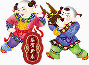 过年年画小孩