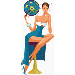 古风美女矢量图