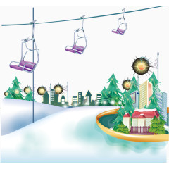 雪景大雪矢量严冬