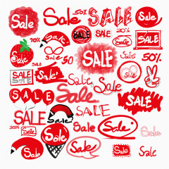 涂鸦销售标签矢量素材